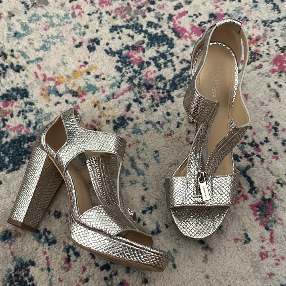Michael Kors Metallic Silver Heels